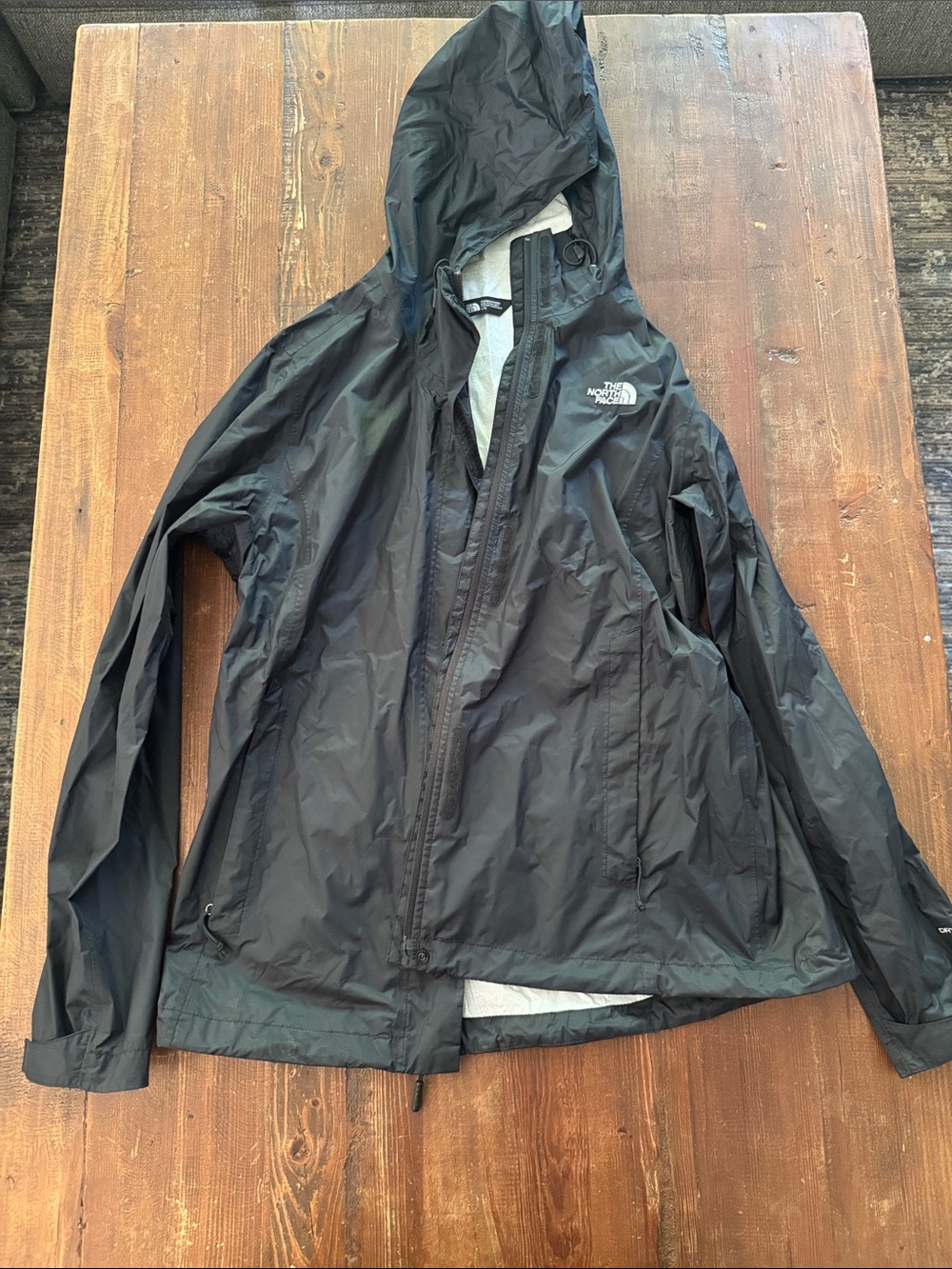 The North Face Black Hooded Rain Shell Jacket Women’s Large
